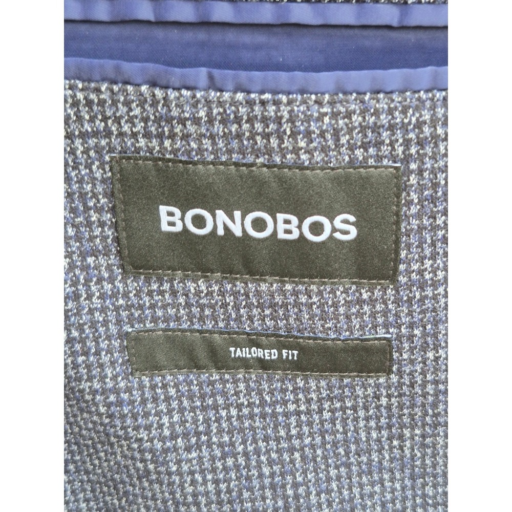 Bonobos Mens 36S Tailored Fit Blue Grey Knit Blazer Sport Coat Cotton Blend‎ - Picture 10 of 10
